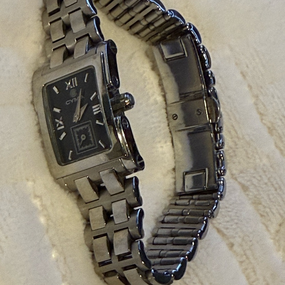 Cyma Tank Style Swiss Made Ladies Quartz Watch